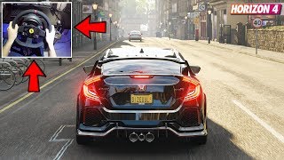 Forza Horizon 4  Honda Civic Type R 2018 Steering Wheel w Clutch  Shifter Gameplay [upl. by Lytle]