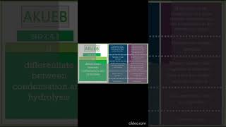 Condensation and Hydrolysis difference akueb [upl. by Annahvas636]