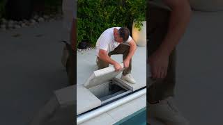 How does an auto pool cover work 👀 pool poolcover backyardpool [upl. by Nylsirk]