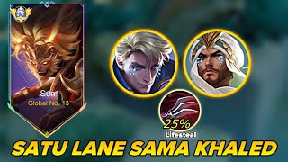 SATU LANE SAMA KHALED YANG LAGI META❗️ GINI CARA LAWANNYA  BEST BUILD SUN TERBARU  MOBILE LEGENDS [upl. by Moritz]