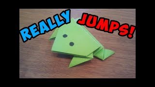 How To Make a Paper Jumping Frog  EASY Origami [upl. by Swart803]