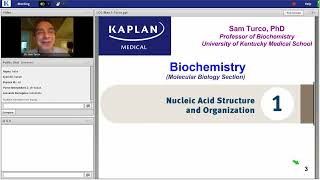 1st Lecture Kaplan Step 1 CA Biochemistry amp Medical Genetics Turco Jan 6 2014 [upl. by Fryd]