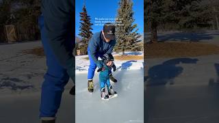 We build our own rink so we can skate all winter outdoorfamilies outdoorrink iceskating [upl. by Sixla]