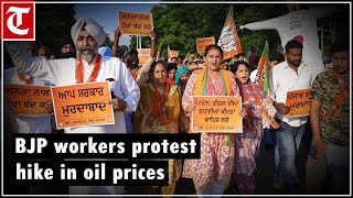 BJP workers burn effigy of Punjab govt to protest hike in petrol diesel prices in Patiala [upl. by Shirberg505]