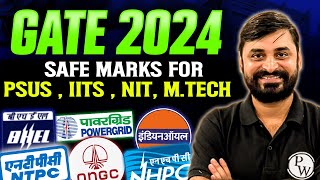 GATE 2024  Safe Score For PSUs IITs NIT amp MTech [upl. by Edyth135]