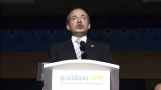 El presidente Calderon inaugura los Juegos Panamericanos 2011 [upl. by Doria]