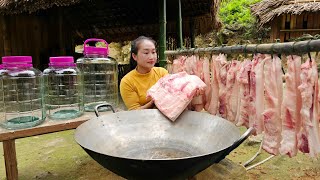 PORK OIL FRY  COOKING OIL From Pork Fat  Preliminary recipe amp Preserving 365 Days  Ly Thi Tam [upl. by Sharia]