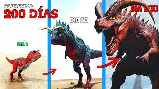 SOBREVIVO 200 DIAS como CARNOTAURUS DEMONIO en ARK HARDCORE y Evoluciono en Carno de Destrucción [upl. by Letsyrc]