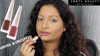 Fenty Beauty Stunna Lip Paint Uncuffed and Unveil Swatches [upl. by Larok317]