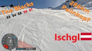 4K Skiing Ischgl The Blacks 33 34 and 35 Starting from Palinkopf 2864m Austria GoPro HERO11 [upl. by Africa]