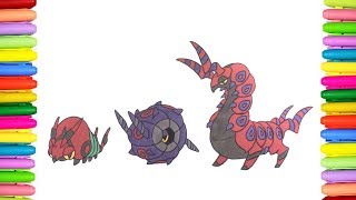 Pokemon Coloring Pages  Venipede Whirlipede and Scolipede [upl. by Bundy350]