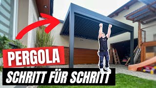 Wie baut man eine Pergola auf unebenem Boden Pergolux aufbauen🤙🏼 [upl. by Aracahs]