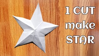 How to make A sTAR with just ONE cut  one cut Paper star  kagaj Paper Star banana 306 [upl. by Esyle]