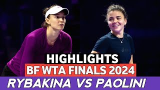 Elena Rybakina Genius Play vs Jasmine Paolini Highlights Today  Tennis 2024 Finals [upl. by Deth795]