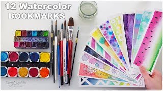 📚 DIY 12 Easy Watercolor Bookmarks Ideas for Beginners ♡ Maremis Small Art ♡ [upl. by Assiram564]