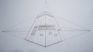 architecture how to draw a simple building in 3 point perspective [upl. by Anikal600]