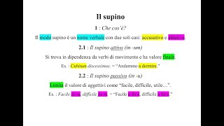 Supino attivo in um e supino passivo in u  Pillole di Latino [upl. by Lien34]