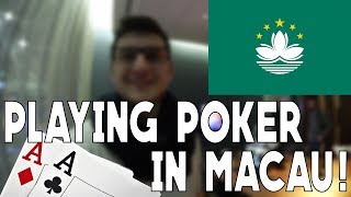 FREE BOOZE IN THE FIRST CLASS LOUNGE Macau Poker VLOG [upl. by Gytle]