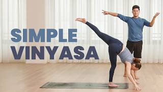 20 Min Vinyasa Yoga for Beginners Simple Steps to Follow Along [upl. by Derfla]