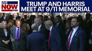 Donald Trump and Kamala Harris meet at NYC 911 Memorial hours after Presidential Debate [upl. by Eedissac]