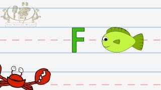 Write the letter F  Alphabet Writing lesson for children  The Singing Walrus [upl. by Blunt301]