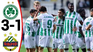 Omonoia vs Rapid Wien 31 All Goals and Extended Highlights [upl. by Anaeli]