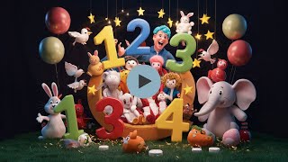 Apprenons à Compter  1 à 10 avec des Animaux et des Ballons  Chanson pour Enfants [upl. by Suhsoj]