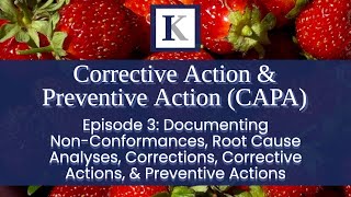 CAPA Ep 3 Documenting NonConformances Root Cause Corrections Corrective amp Preventive Actions [upl. by Breena]