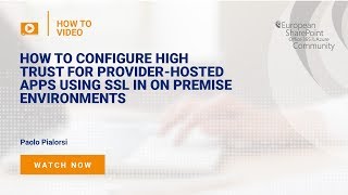 How to Configure High Trust for Providerhosted Apps using SSL in On Premise Environments [upl. by Wanids698]