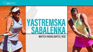 Aryna Sabalenka  Dajana Yastremska  ROME R32  Match Highlights IBI24 [upl. by Attennhoj]