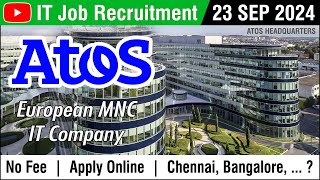 IT Job  Atos MNC IT Company  Recruitment 23 SEP 2024  Chennai Bangalore Mumbai Pune  in Tamil [upl. by Ellednahc461]