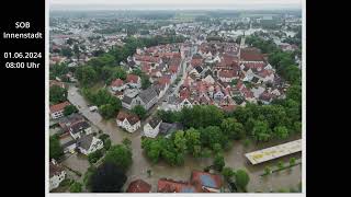 Hochwasser 01062024  Schrobenhausen von oben [upl. by Eillor]