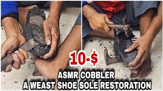 Asmr cobblerGood Cobbling By Street Cobbler Without Disturb Asmr Sound For Quick Sleep pill 💤😴 💤 [upl. by Eulau488]