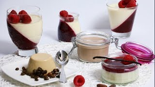 Panna cotta Grundrezept und Variationen  klassisch schokoladig mit Kaffee  Panna cotta recipe [upl. by Naux]