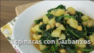 Como hacer Espinacas con garbanzos fácil tecte de espinacas con garbanzo [upl. by Clarke]