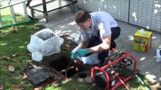 How to Jet a Drain Line and Clean a Grease Trap [upl. by Zulaledairam207]