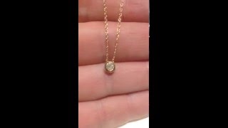 14Ct Bezel Diamond Pendant 14K Yellow Gold by Pompeii3 [upl. by Nioe87]