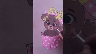 Teddy painting on wall cute cartooncute teddypainting [upl. by Hanan]