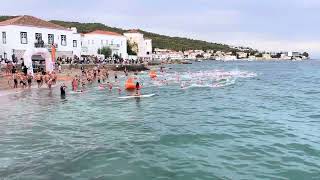 Spetses mini Marathon 2024 1500m open water swim start [upl. by Joseph]