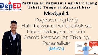 Layunin Gamit Metodo at Etika ng Pananaliksik  Modyul 1  MELC Filipino 11 [upl. by Hsizan401]