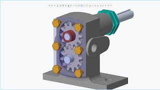 Rotary Gear Pump  All parts Designing Assembly with Mechanism and Animation [upl. by Cordelie]