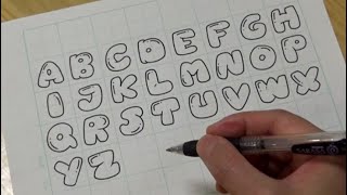 How to draw alphabet in bubble letters  Graffiti letters [upl. by Andre]