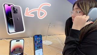 iPHONE 14 PRO MAX SHOPPiNG AT THE APPLE STORE VLOG📲 [upl. by Morez]