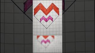 Simple Geometrical Heart shorts youtubeshort art drawing youtube xyzarthouse [upl. by Nawk]