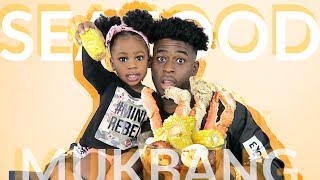 SEAFOOD BOIL MUKBANG  KING CRAB WITH BLOVESLIFE SAUCE [upl. by Nagirrek]