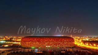 Saransk Russia Mordovia Arena  football stadium in Saransk Sunset and nightfall After the ni [upl. by Douville]