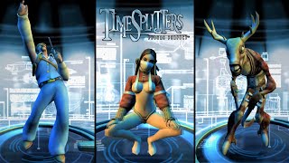 TimeSplitters Future Perfect  All Characters and Animations List 4K PS2 PCSX2 [upl. by Mellen527]