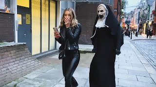 She has no Idea whats behind Her Craziest Reactions The Nun Prank [upl. by Airal]