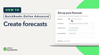 How to create forecasts in QuickBooks Online Advanced [upl. by Roanne]