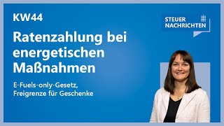 Ratenzahlung EFuelsonlyGesetz Freigrenze für Geschenke  Steuernachrichten Update 4424 [upl. by Roland868]